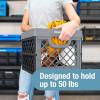 CleverMade Collapsible Milk Crate, Obsidian, 1PK – 25L (6 Gal) Stackable Storage Bins, Holds 50lbs Per Bin – Clevercrates are Heavy Duty, Plastic Collapsible Storage Crate for Multi Purposes(Black – Pack of 1)