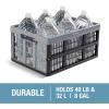 CleverMade Collapsible Shopping Basket, Obsidian, 3PK – 24L (6 Gal) Reusable Plastic Grocery Shopping Baskets, Holds 25lbs Per Basket – Small Foldable Storage Crates with Handles(Stone)