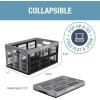 CleverMade Collapsible Shopping Basket, Obsidian, 3PK – 24L (6 Gal) Reusable Plastic Grocery Shopping Baskets, Holds 25lbs Per Basket – Small Foldable Storage Crates with Handles(Stone)