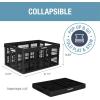 CleverMade Collapsible Shopping Basket, Obsidian, 3PK – 24L (6 Gal) Reusable Plastic Grocery Shopping Baskets, Holds 25lbs Per Basket – Small Foldable Storage Crates with Handles(Black (45L) – Utility Crate – Pack of 1)
