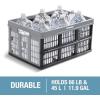 CleverMade Collapsible Shopping Basket, Obsidian, 3PK – 24L (6 Gal) Reusable Plastic Grocery Shopping Baskets, Holds 25lbs Per Basket – Small Foldable Storage Crates with Handles(Blue – Utility Crate – Pack of 3)