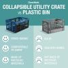 CleverMade Collapsible Shopping Basket, Obsidian, 3PK – 24L (6 Gal) Reusable Plastic Grocery Shopping Baskets, Holds 25lbs Per Basket – Small Foldable Storage Crates with Handles(Black (45L) – Utility Crate – Pack of 1)