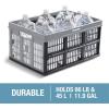 CleverMade Collapsible Shopping Basket, Obsidian, 3PK – 24L (6 Gal) Reusable Plastic Grocery Shopping Baskets, Holds 25lbs Per Basket – Small Foldable Storage Crates with Handles(Black (45L) – Utility Crate – Pack of 1)