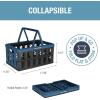 CleverMade Collapsible Shopping Basket, Obsidian, 3PK – 24L (6 Gal) Reusable Plastic Grocery Shopping Baskets, Holds 25lbs Per Basket – Small Foldable Storage Crates with Handles(Blue – Shopping Basket – Pack of 3)