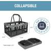 CleverMade Collapsible Shopping Basket, Stone, 3PK – 16L (4 Gal) Reusable Plastic Grocery Shopping Baskets, Holds 22lbs Per Basket – Small Foldable Storage Crates with Handles(Stone)
