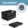 CleverMade Collapsible Storage Bins – Obsidian 3 Pack 32L – Stackable Containers Heavy Duty Capacity Folding Crates – Space-Saving for Home(Stone Gray – 46L – Pack of 3)