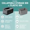 CleverMade Collapsible Storage Bins – Obsidian 3 Pack 32L – Stackable Containers Heavy Duty Capacity Folding Crates – Space-Saving for Home(Stone Gray 1 – 62L – Pack of 3)