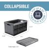 CleverMade Collapsible Storage Bins – Obsidian 3 Pack 32L – Stackable Containers Heavy Duty Capacity Folding Crates – Space-Saving for Home(Stone Gray 1 – 62L – Pack of 3)