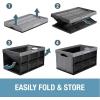 CleverMade Collapsible Storage Bins – Obsidian 3 Pack 32L – Stackable Containers Heavy Duty Capacity Folding Crates – Space-Saving for Home(Tan – 62L – Pack of 3)