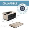 CleverMade Collapsible Storage Bins – Obsidian 3 Pack 32L – Stackable Containers Heavy Duty Capacity Folding Crates – Space-Saving for Home(Tan – 62L – Pack of 3)