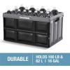 CleverMade Collapsible Storage Bins – Obsidian 3 Pack 62L – Stackable Containers Heavy Duty Capacity Folding Crates – Space-Saving for Home(Glossy Black – 62L – Pack of 3)