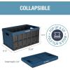 CleverMade Collapsible Storage Bins – Obsidian 3 Pack 62L – Stackable Containers Heavy Duty Capacity Folding Crates – Space-Saving for Home(Ocean Blue 2 – 62L – Pack of 3)