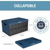 CleverMade Collapsible Storage Bins with Lids – Ocean 3 Pack 46L – Plastic Containers Stackable Organization Crates Home Closet Space-Saving Durable(Ocean Blue – 62L – Pack of 3)
