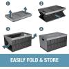 CleverMade Collapsible Storage Bins with Lids – Ocean 3 Pack 46L – Plastic Containers Stackable Organization Crates Home Closet Space-Saving Durable(Stone Gray – 62L – Pack of 3)