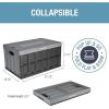 CleverMade Collapsible Storage Bins with Lids – Ocean 3 Pack 46L – Plastic Containers Stackable Organization Crates Home Closet Space-Saving Durable(Stone Gray – 46L – Pack of 3)