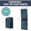 CleverMade Convertible Laundry Hamper Bag – Shadow Gray Stone holds 21.5L / 20 lbs 1 Compartment – Storage with Handles for Home Organization(Convertible – Charcoal – 2 Compartments (43L))