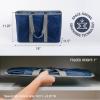 CleverMade EcoBasket Reusable Grocery Tote – Collapsible Storage Shopping Organizer – Heavy Duty Utility Bag Home(Blue/Gray – Ecobasket – Pack of 3)