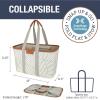 CleverMade EcoBasket Reusable Grocery Tote – Collapsible Storage Shopping Organizer – Heavy Duty Utility Bag Home(Geometric Taupe – Luxe – Pack of 1)
