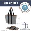 CleverMade EcoBasket Reusable Grocery Tote – Collapsible Storage Shopping Organizer – Heavy Duty Utility Bag Home(Grey/Black (20l) – Luxe – Pack of 1)
