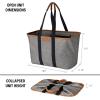 CleverMade EcoBasket Reusable Grocery Tote – Collapsible Storage Shopping Organizer – Heavy Duty Utility Bag Home(Grey/Black (30l) – Luxe – Pack of 1)