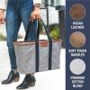 CleverMade EcoBasket Reusable Grocery Tote – Collapsible Storage Shopping Organizer – Heavy Duty Utility Bag Home(Grey/Black (30l) – Luxe – Pack of 1)