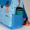 CleverMade Insulated Backpack Cooler Bag – 18 Can Leakproof Cooler Backpack with Bottle Opener, Outer Zippered Storage and Mesh Side Pockets for Lunch, Work, Picnic, and Camping – Blue Stripe(Blue Stripe)