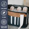 CleverMade Premium Soft Sided Malibu Cooler, 18 Can Insulated Leakproof Lunchbox for Beach, Picnics, and Work Made from Recycled Materials Navy Striped
