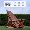 CleverMade Tamarack Chair Cover; Eco Friendly Outdoor Patio Furniture Cover; Great for Folding Wooden Chairs; Protects from Elements, 2 Pack, Mocha