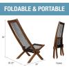CleverMade Tamarack Folding Rope Chair – Foldable Outdoor Low Profile Wood Lounge Chair for the Patio, Backyard, and Deck, No Assembly Required(Cinnamon)