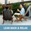 CleverMade Tamarack Folding Rope Chair – Foldable Outdoor Low Profile Wood Lounge Chair for the Patio, Backyard, and Deck, No Assembly Required(Cinnamon)