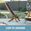CleverMade Tamarack Folding Rope Chair – Foldable Outdoor Low Profile Wood Lounge Chair for the Patio, Backyard, and Deck, No Assembly Required(Honey)