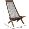 CleverMade Tamarack Folding Rope Chair – Foldable Outdoor Low Profile Wood Lounge Chair for the Patio, Backyard, and Deck, No Assembly Required(Honey)