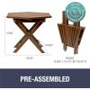 CleverMade Tamarack Folding Table – Outdoor Patio Furniture Accessory for Home Entertaining in the Patio, Backyard, and Deck, Cinnamon, Small