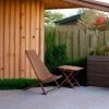 CleverMade Tamarack Folding Table – Outdoor Patio Furniture Accessory for Home Entertaining in the Patio, Backyard, and Deck, Cinnamon, Small
