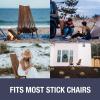CleverMade Tamarack Folding Wooden Outdoor Chair -Stylish Low Profile Acacia Wood Lounge Chair for the Patio, Porch, Lawn, Garden or Home Furniture – Cinnamon(Chair + Pillows)