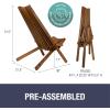 CleverMade Tamarack Folding Wooden Outdoor Chair Tamarack Chair Lounge Pillows(Cinnamon)
