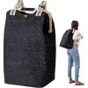 CleverMade Collapsible Laundry Backpack Hamper – Black Birch 45L / 12 Gal 30 lbs – Space Saving Storage Organizer with Strap Home Organization