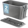 CleverMade Collapsible Laundry Basket Hamper – LUXE Cream Herringbone 2Pack 60L -SpaceSaving Storage Organizer with Handles Foldable Home Organization(Stone Gray – Pack of 2)