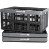 CleverMade Collapsible Shopping Basket, Obsidian, 3PK – 24L (6 Gal) Reusable Plastic Grocery Shopping Baskets, Holds 25lbs Per Basket – Small Foldable Storage Crates with Handles(Gray – Utility Crate – Pack of 3)