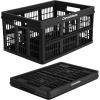 CleverMade Collapsible Shopping Basket, Obsidian, 3PK – 24L (6 Gal) Reusable Plastic Grocery Shopping Baskets, Holds 25lbs Per Basket – Small Foldable Storage Crates with Handles(Black (45L) – Utility Crate – Pack of 1)