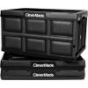 CleverMade Collapsible Storage Bins – Obsidian 3 Pack 62L – Stackable Containers Heavy Duty Capacity Folding Crates – Space-Saving for Home(Glossy Black – 62L – Pack of 3)