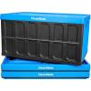 CleverMade Collapsible Storage Bins with Lids- Neptune Blue 3Pack 62L- Plastic Container Stackable Organization Crates Home Closet SpaceSaving Durable