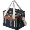 CleverMade Premium Soft Sided Malibu Cooler, 18 Can Insulated Leakproof Lunchbox for Beach, Picnics, and Work Made from Recycled Materials Navy Striped