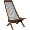 CleverMade Tamarack Folding Rope Chair – Foldable Outdoor Low Profile Wood Lounge Chair for the Patio, Backyard, and Deck, No Assembly Required(Cinnamon)