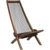 CleverMade Tamarack Folding Rope Chair – Foldable Outdoor Low Profile Wood Lounge Chair for the Patio, Backyard, and Deck, No Assembly Required(Honey)