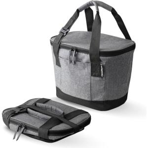 CleverMade Collapsible Insulated Cooler Bag – Leakproof Soft Folding Cooler for Beach, Travel, Car(Gray – Tahoe Cooler – 18 Can)