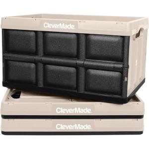 CleverMade Collapsible Storage Bins – Obsidian 3 Pack 32L – Stackable Containers Heavy Duty Capacity Folding Crates – Space-Saving for Home(Tan – 46L – Pack of 3)
