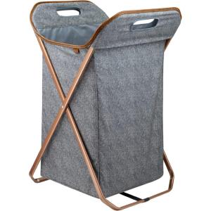 CleverMade Convertible Laundry Hamper Bag – Shadow Gray Stone holds 21.5L / 20 lbs 1 Compartment – Storage with Handles for Home Organization(X-Frame – Gray – 1 Compartment (71L))