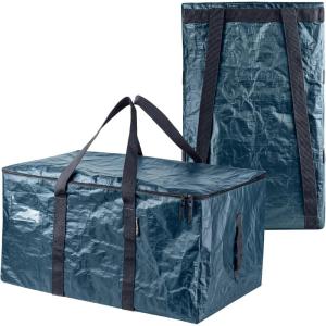 CleverMade Duffle Storage Reusable Grocery Tote – 92L – Pack of 2 – Ocean – Multi-purpose Storage Shopping Organizer – Heavy Duty Utility Bag Home