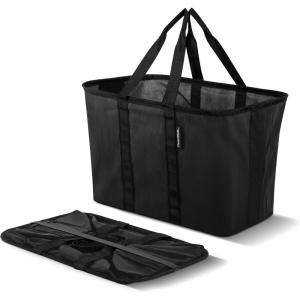 CleverMade EcoBasket Reusable Grocery Tote – Collapsible Storage Shopping Organizer – Heavy Duty Utility Bag Home(Black – Ecobasket – Pack of 3)